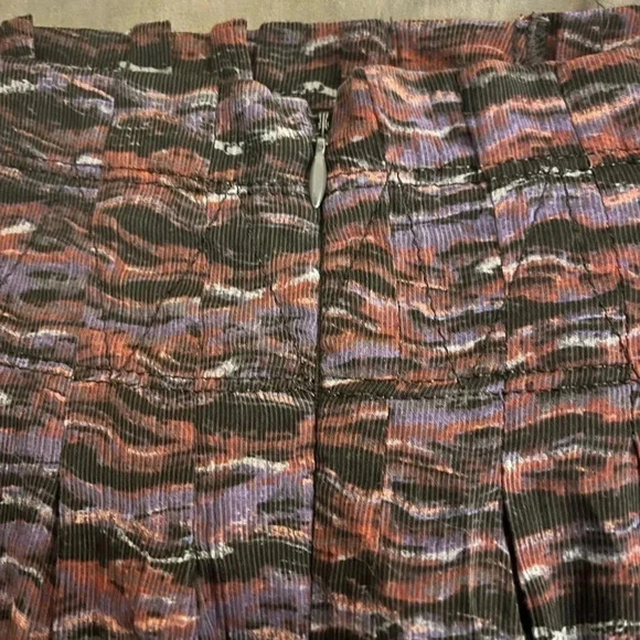 Free People Pleated Skater Space dye Pattern Tiered Mini Skirt Grunge Mod - Picture 4 of 5